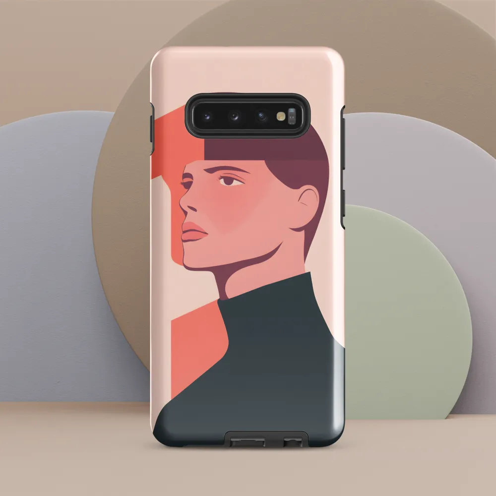 Contemplative Portrait in Minimalism | Phone Case |  S10 Plus | Tough Case | Glossy