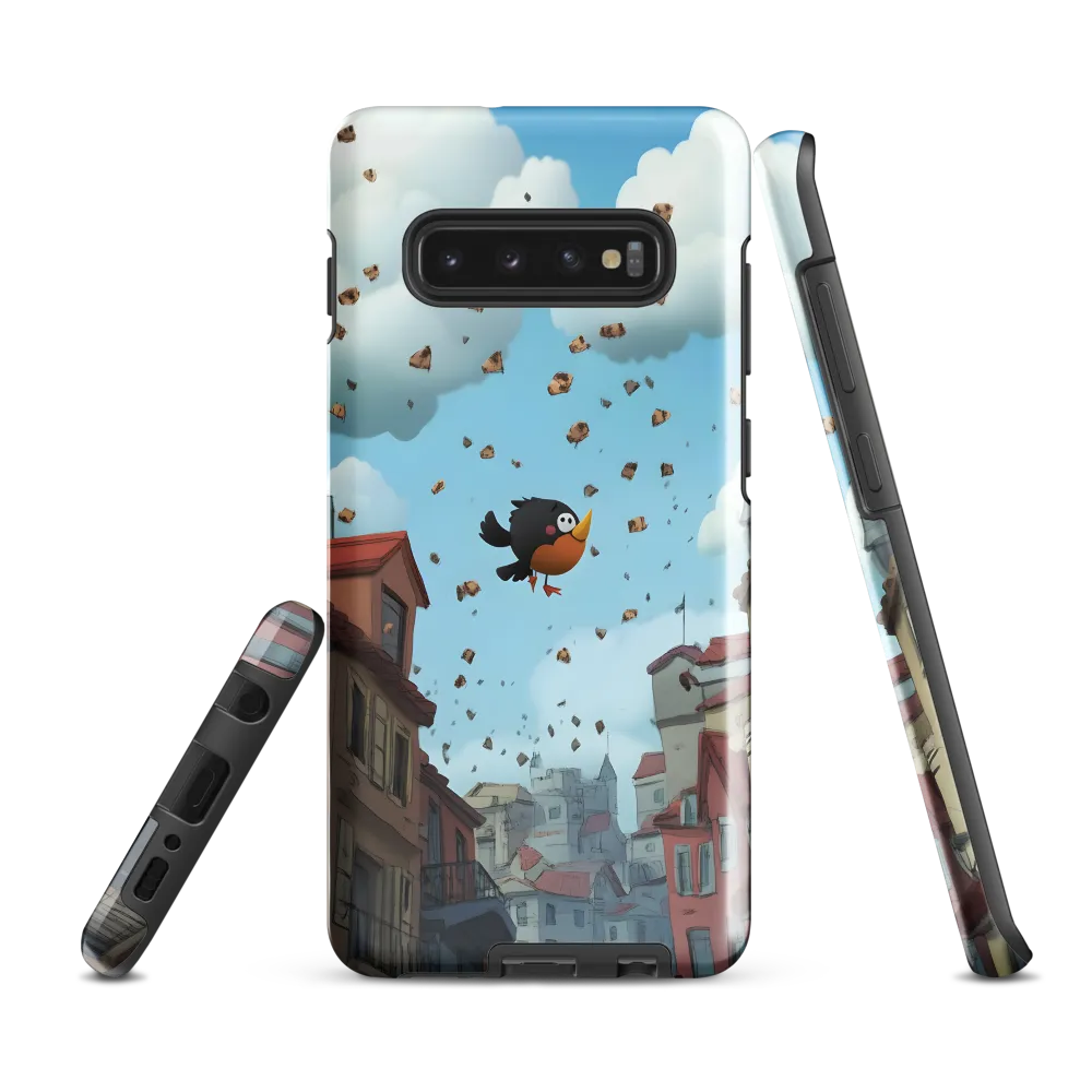 A Whimsical Flight Through Bread and Sky | Phone Case |  S10 Plus | Tough Case | Glossy