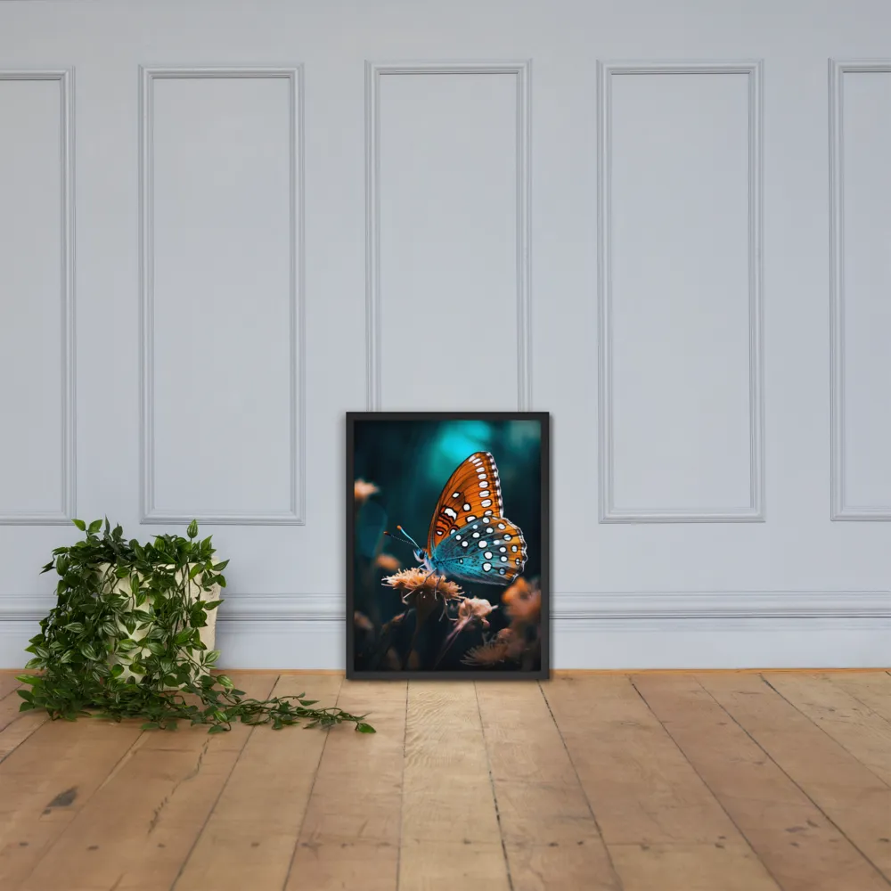 Whispers of Color: The Butterfly's Embrace | Poster with Black Frame | 18″×24″