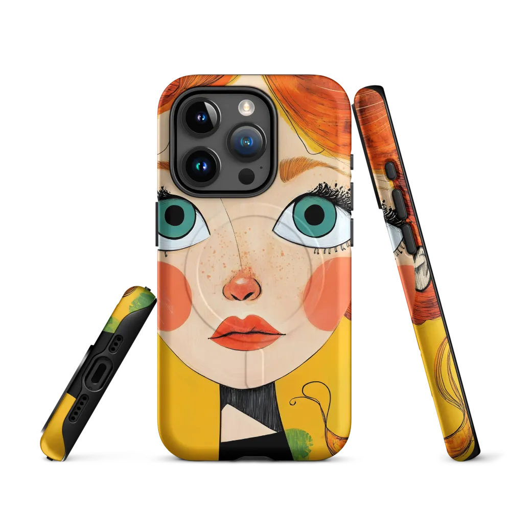 Whimsical Portrait of a Girl | Phone Case |  15 Pro | MagSafe® Tough Case | Matte