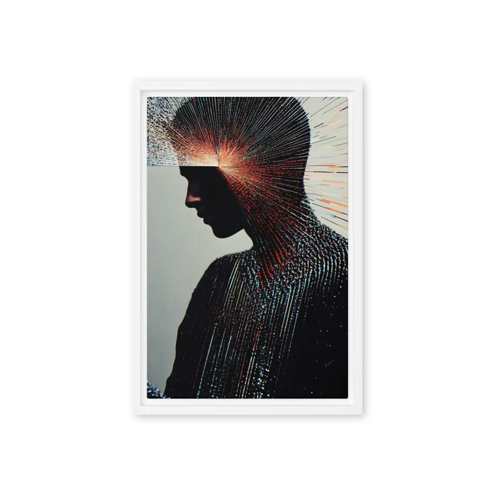 Radiant Reflection: An Abstract Journey of Thought | Canvas with White Frame | 12″×18″