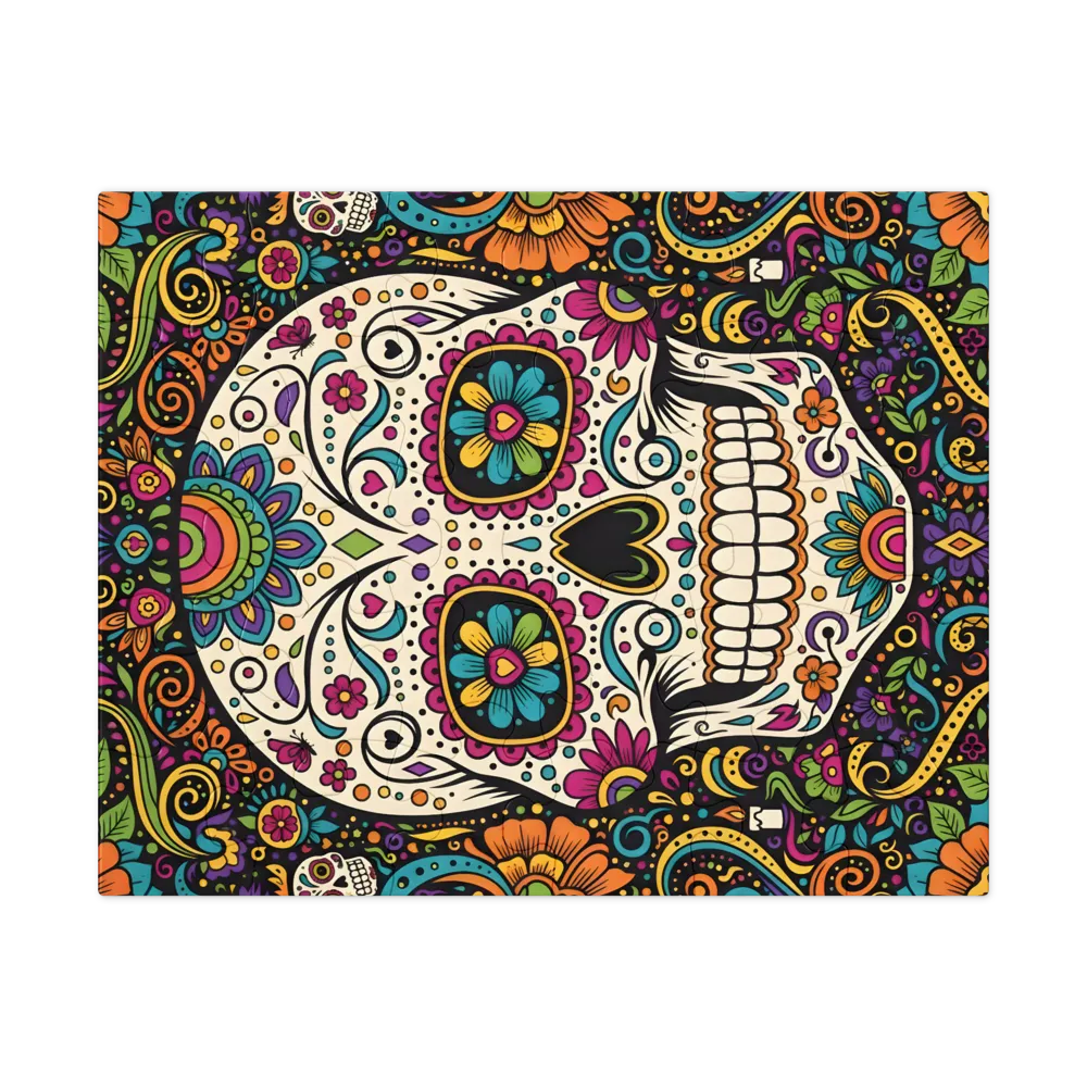 Floral Sugar Skull 
 Jigsaw Puzzle in Tin Box