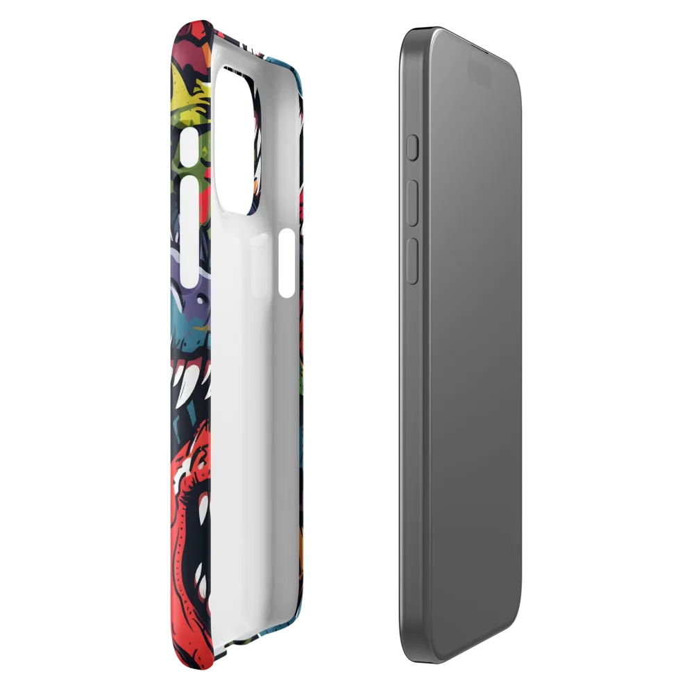 Dino Mania: A Colorful Frenzy | Phone Case |  15 Pro Max | Snap Case | Glossy