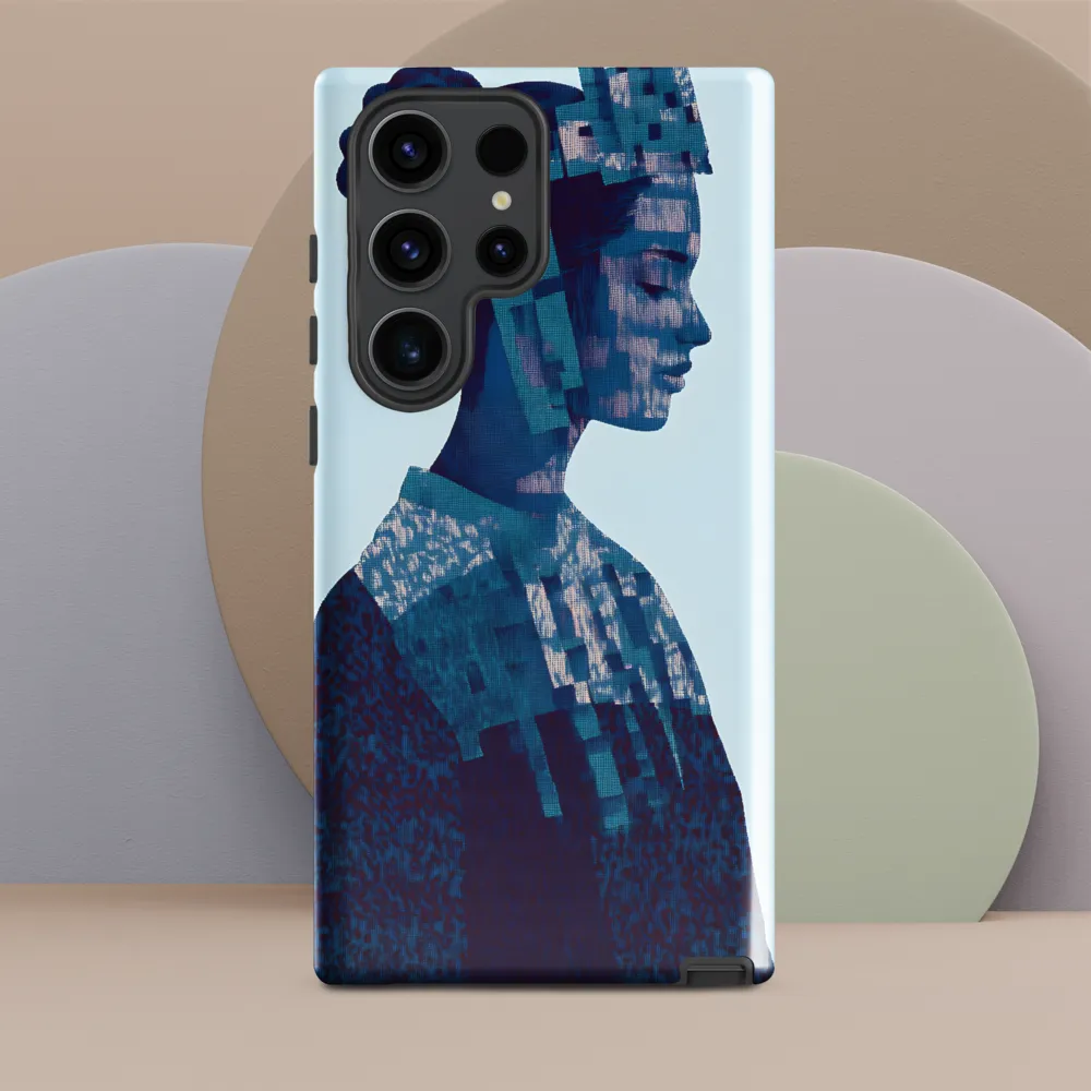 Digital Portrait in Abstract Blue
