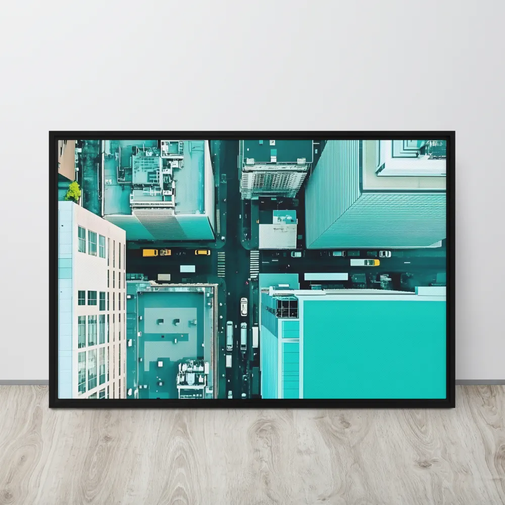 Urban Geometry: Aerial Perspective | Canvas with Black Frame | 24″×36″