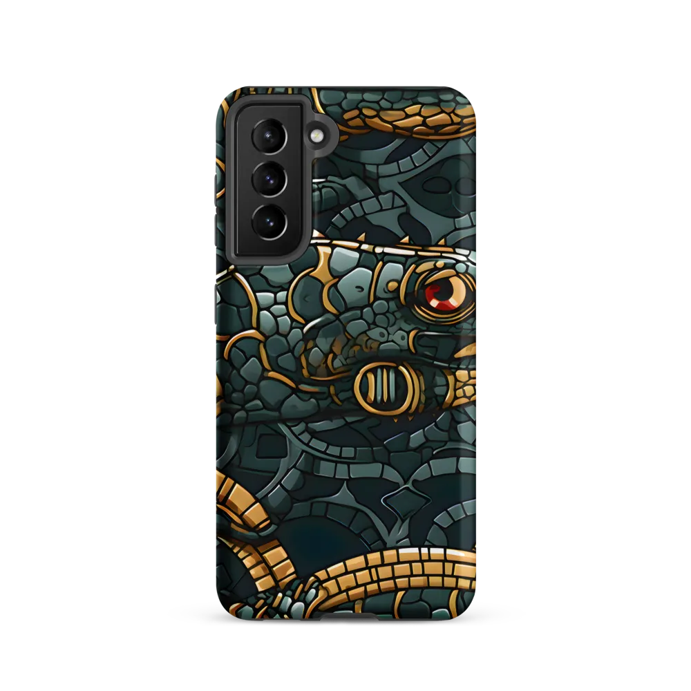 Reptilian Elegance: A Digital Art Nouveau Tapestry