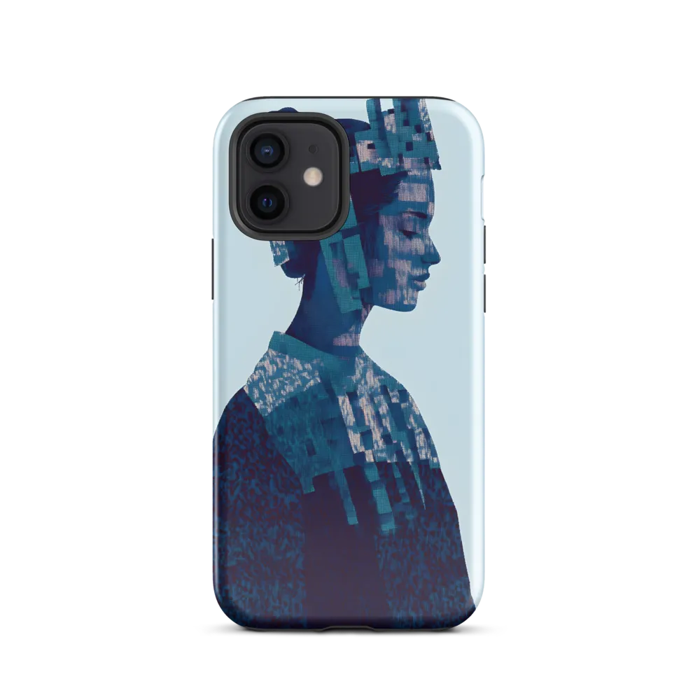 Digital Portrait in Abstract Blue