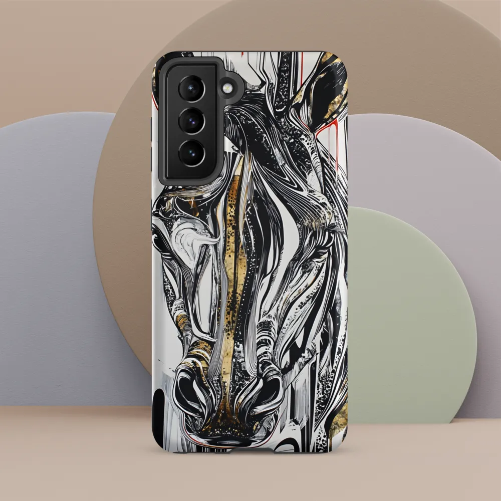 Ethereal Majesty: The Abstract Zebra | Phone Case |  S21 FE | Tough Case | Matte