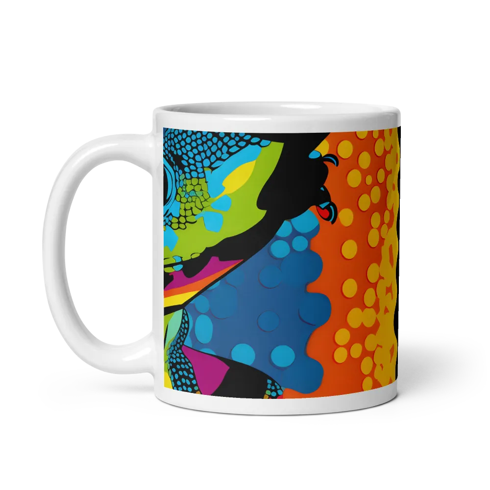 Colorful Encounters: The Playful Geckos | Mug with White inside | 11 oz