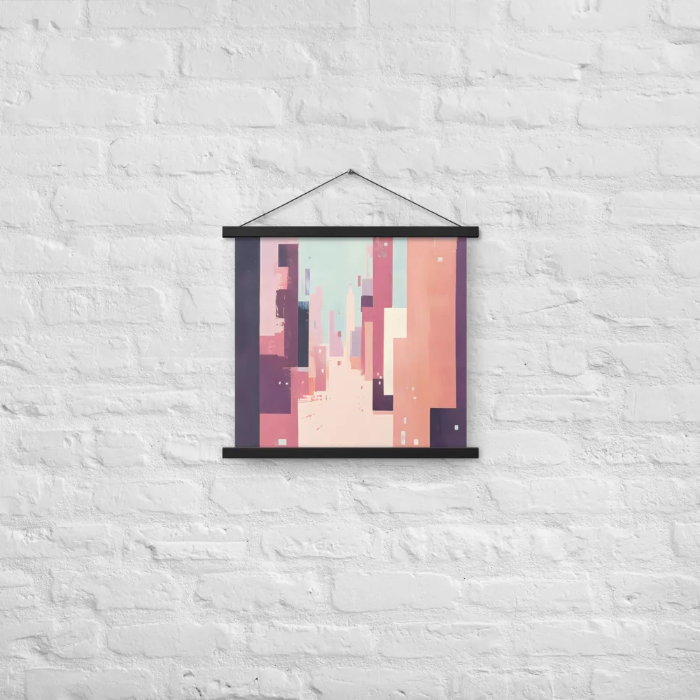 Tranquil Cityscape | Poster With Black Wood Hanger | 18″×18″