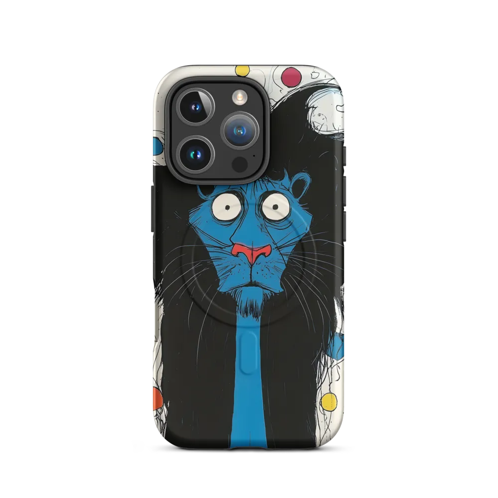 Whimsical Blue Lion