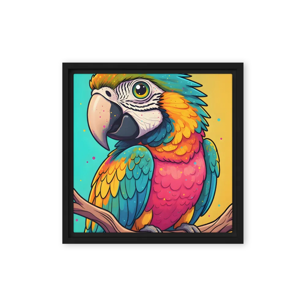Colorful Macaw 
 Canvas with Black Frame