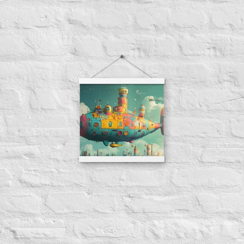 Submerged Dreams: A Whimsical Voyage | Poster With White Wood Hanger | 12″×12″