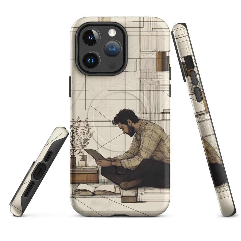 Quiet Reflections in Line | Phone Case |  14 Pro Max | MagSafe® Tough Case | Matte