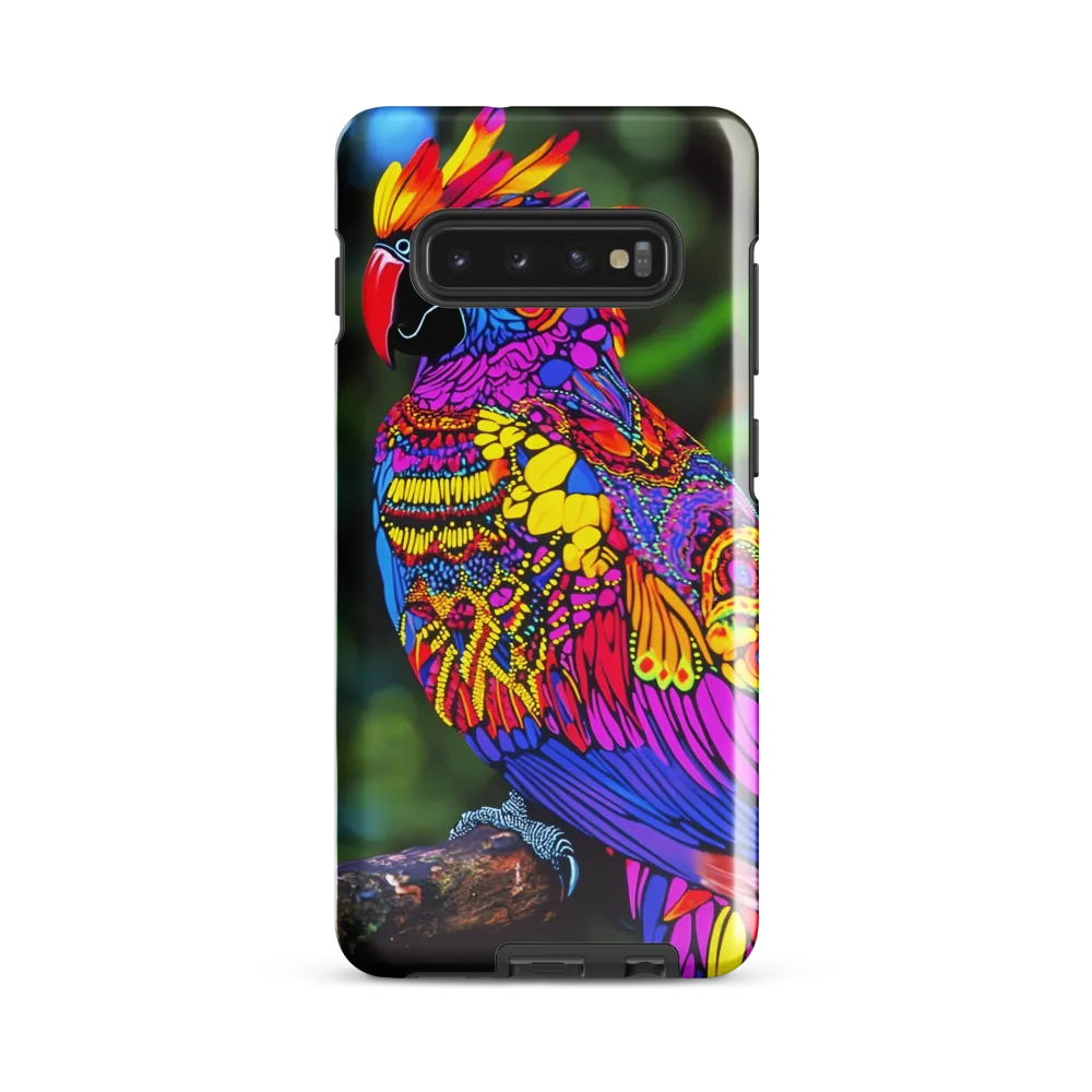 Vibrant Psychedelic Parrot | Phone Case |  S10 Plus | Tough Case | Glossy