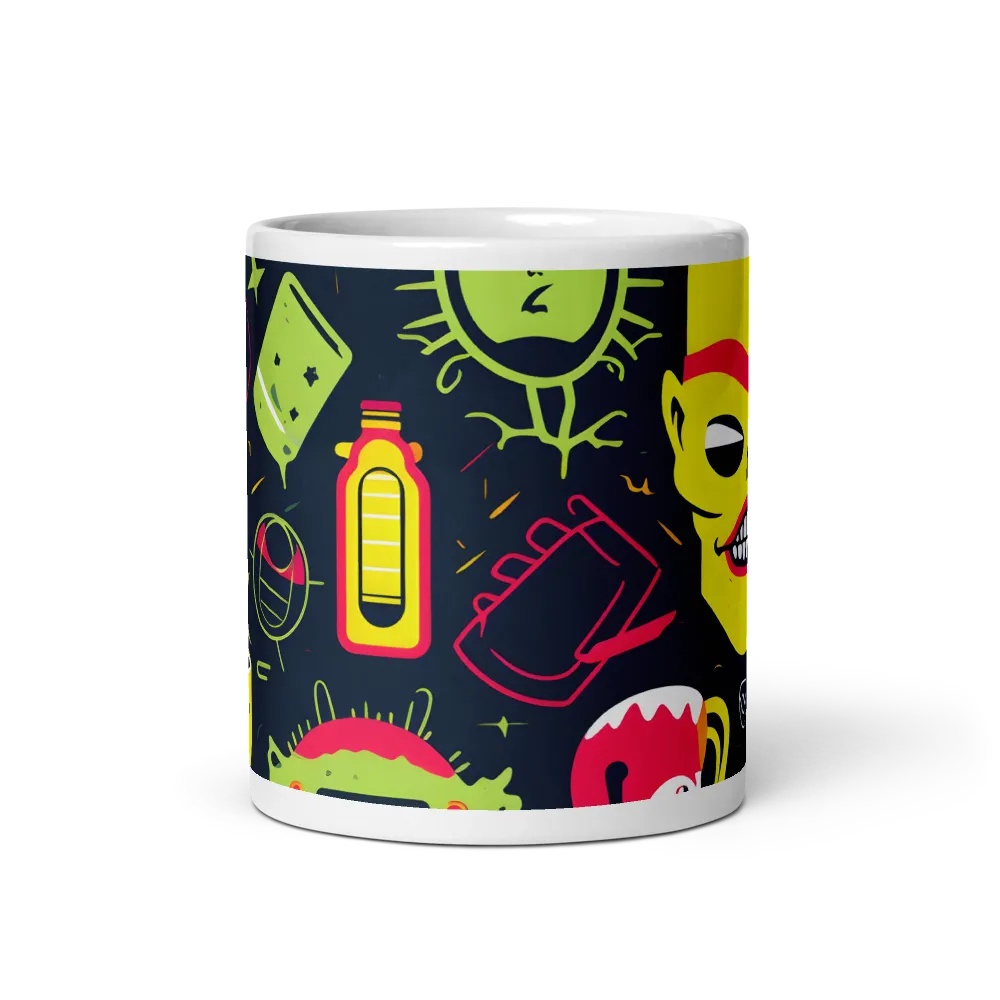 Neon Revelry: A Quirky Exploration of Modern Pop Art | Mug with White inside | 11 oz