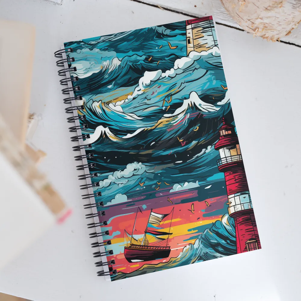 Turbulent Seas: A Lighthouse Adventure | Spiral Notebook