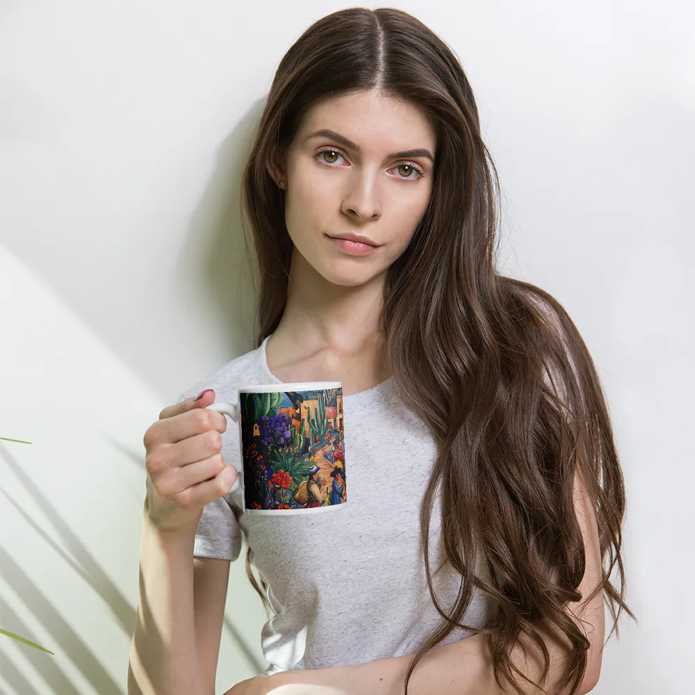 A Mosaic Journey Through Colorful Landscapes | Mug with White inside | 11 oz