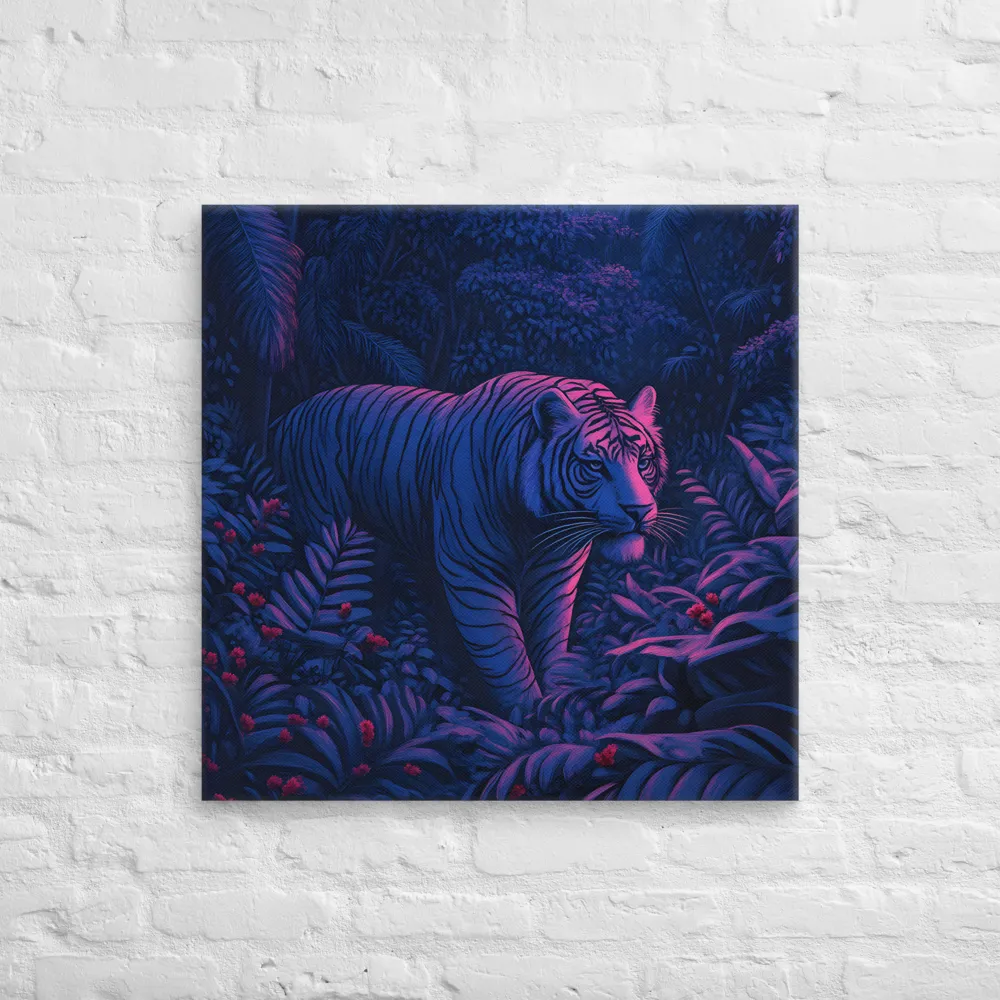 Mystic Prowler: The White Tiger in the Jungle | Canvas | 28″×28″
