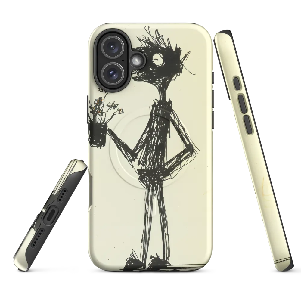 Whimsical Figure with Flowers