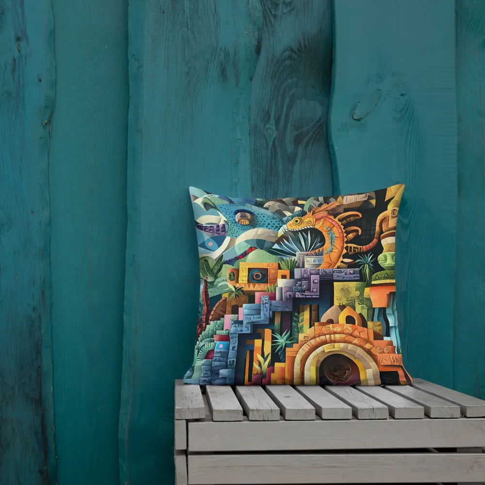 Embrace of the Mythical Landscape | Pillow | 18″×18″