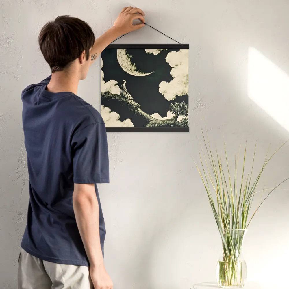 Whispers of the Moon | Poster With Black Wood Hanger | 16″×16″