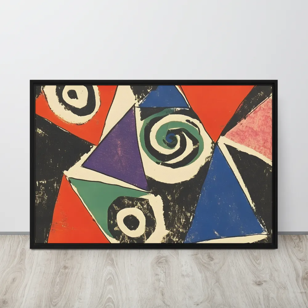Dynamic Geometric Abstraction | Canvas with Black Frame | 24″×36″