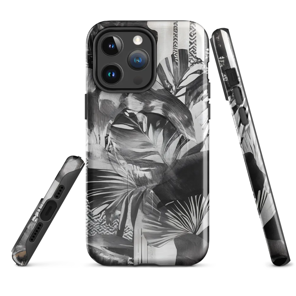 Monochrome Serenity in Tropical Foliage