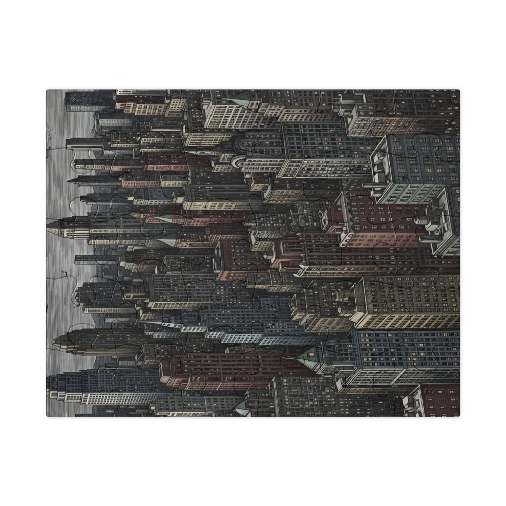 Metropolis Etching 
 Jigsaw Puzzle in Tin Box
