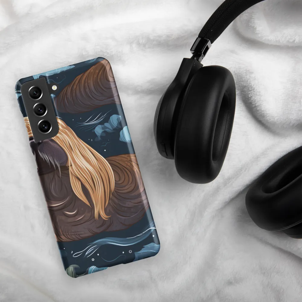 Whimsical Walruses in Deep Blue