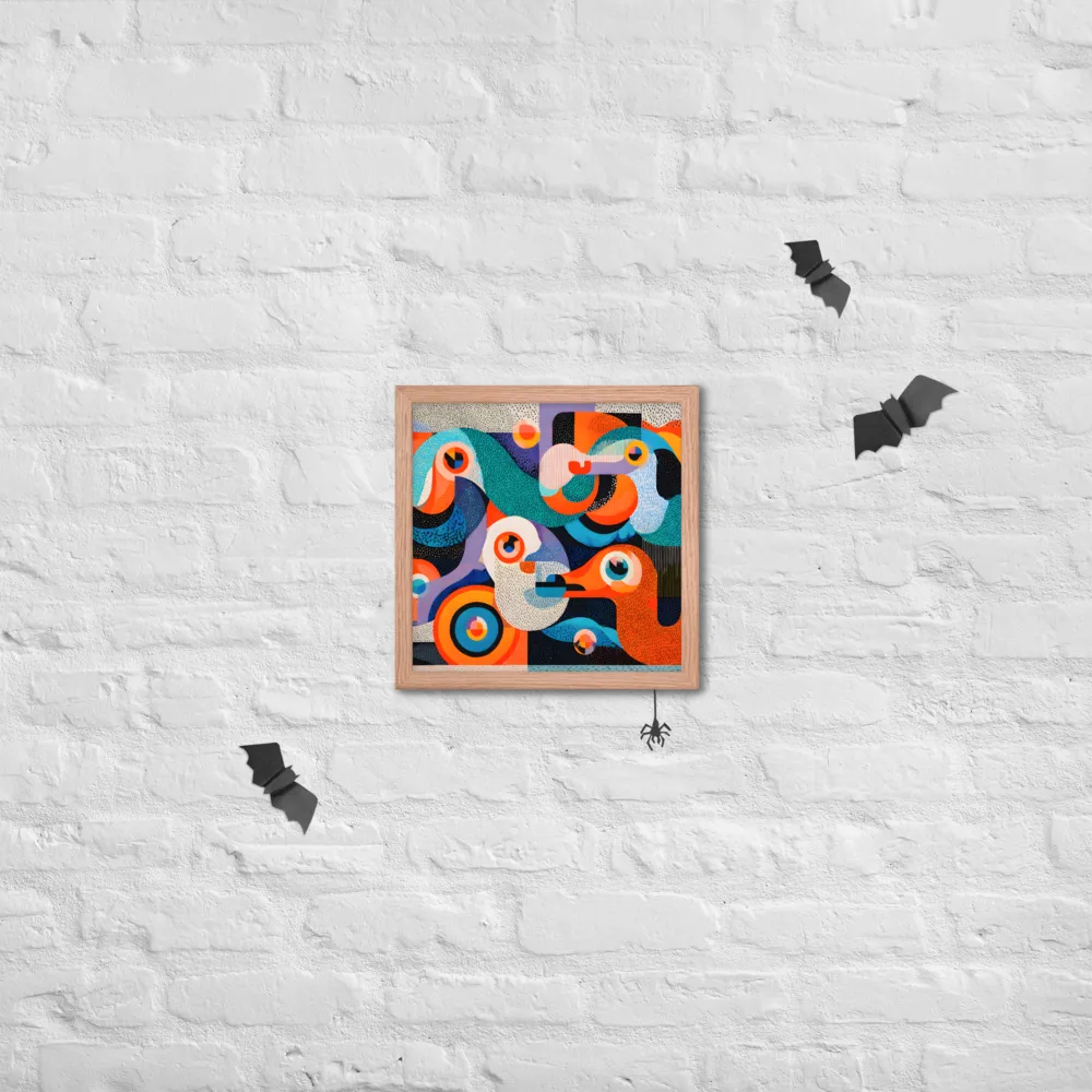 Chromatic Flight 
 Poster with Red oak Frame | 14″x 14″