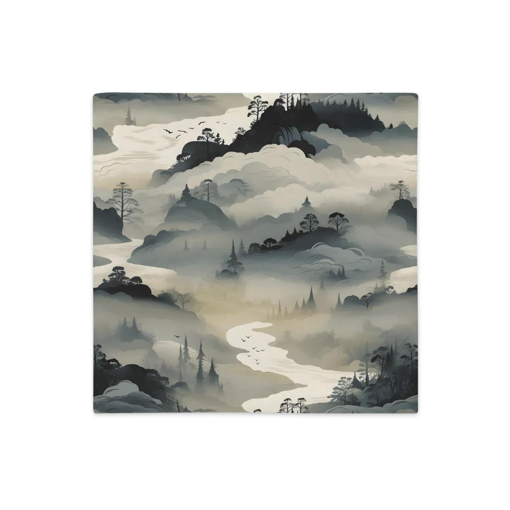 Whispers of the Misty Landscape | Pillow Case | 18″×18″