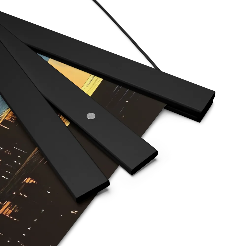 Metro Nexus: A Futuristic Cityscape | Poster With Black Wood Hanger | 10″×10″