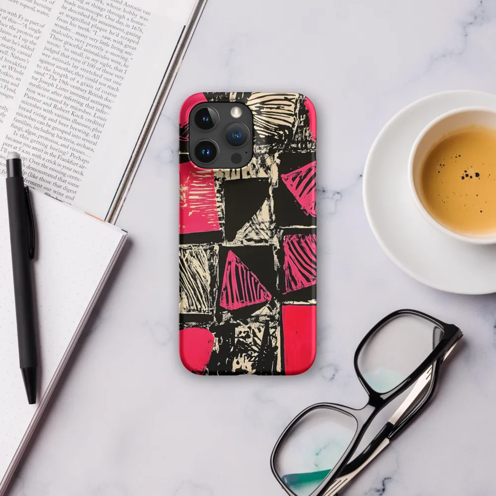 Geometric Symphony in Pink and Black