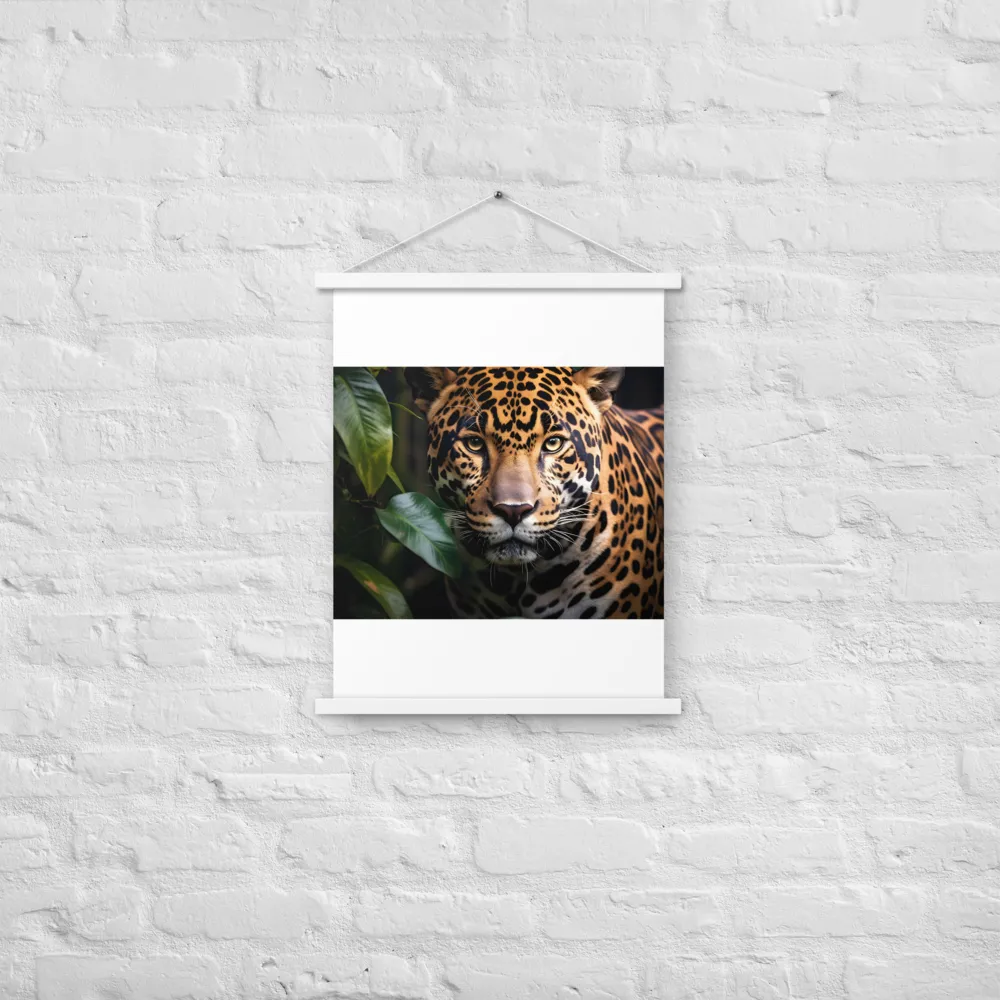 The Intensity of Nature: A Jaguar’s Gaze | Poster With White Wood Hanger | 18″×24″