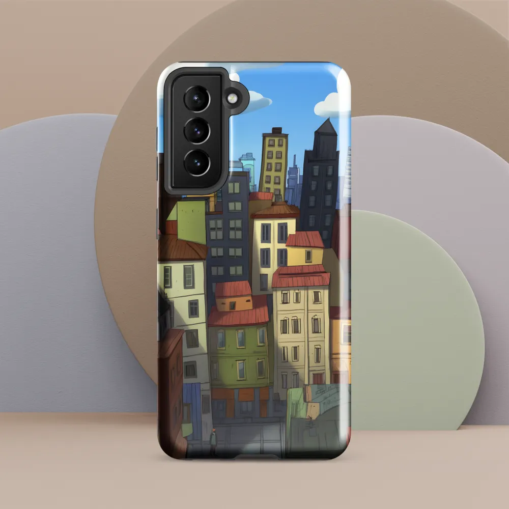 Urban Symphony: A Colorful Cityscape | Phone Case |  S21 | Tough Case | Glossy