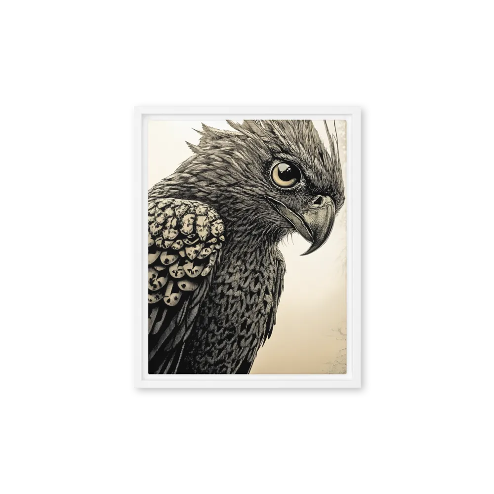 Majestic Owl in Detail | Canvas with White Frame | 11″×14″