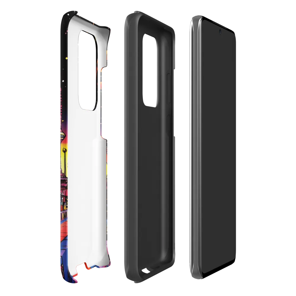 Futuristic Cosmos: A Journey Through Neon Cities | Phone Case |  S20 Ultra | Tough Case | Matte