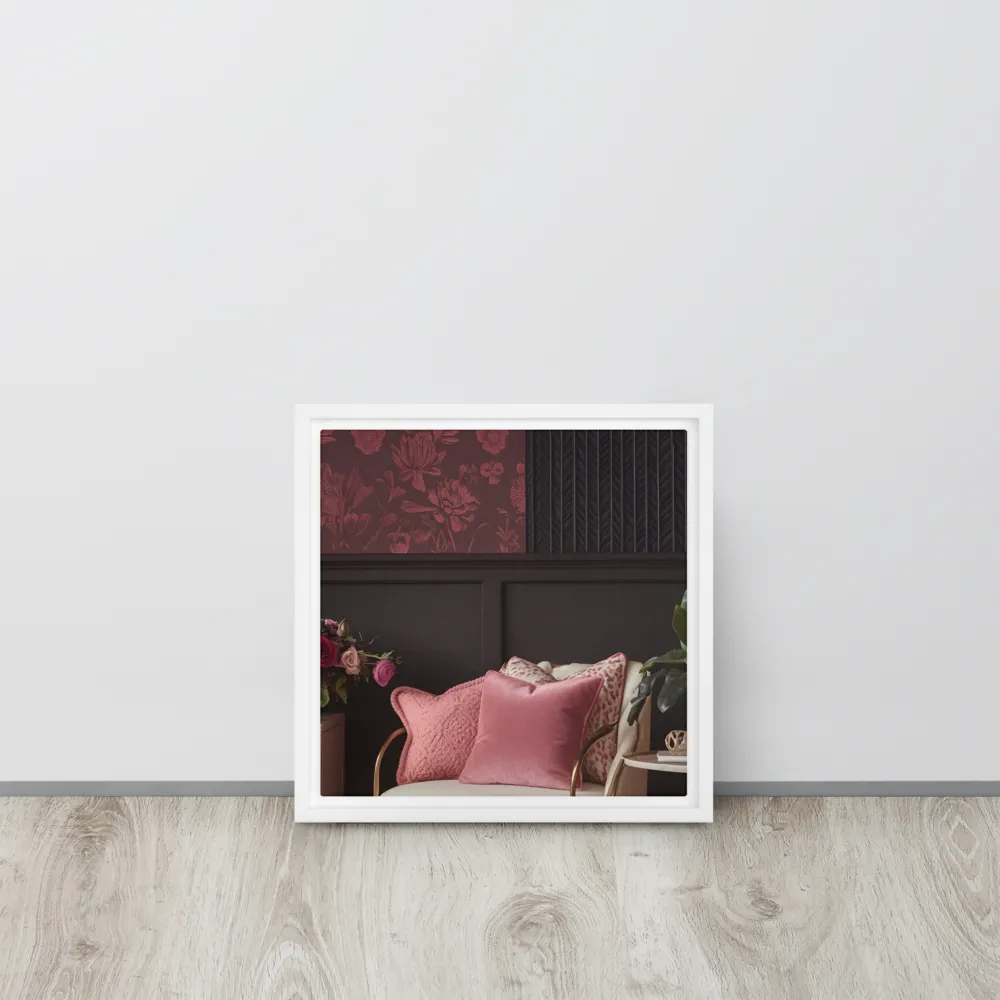 Elegance in Contrast: A Modern Interior Design | Canvas with White Frame | 12″×12″