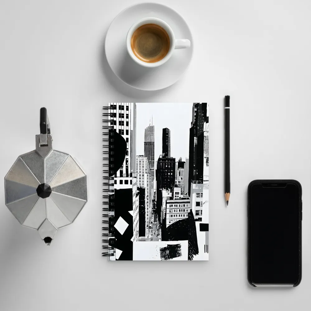 Urban Monochrome: A Contemporary Cityscape | Spiral Notebook