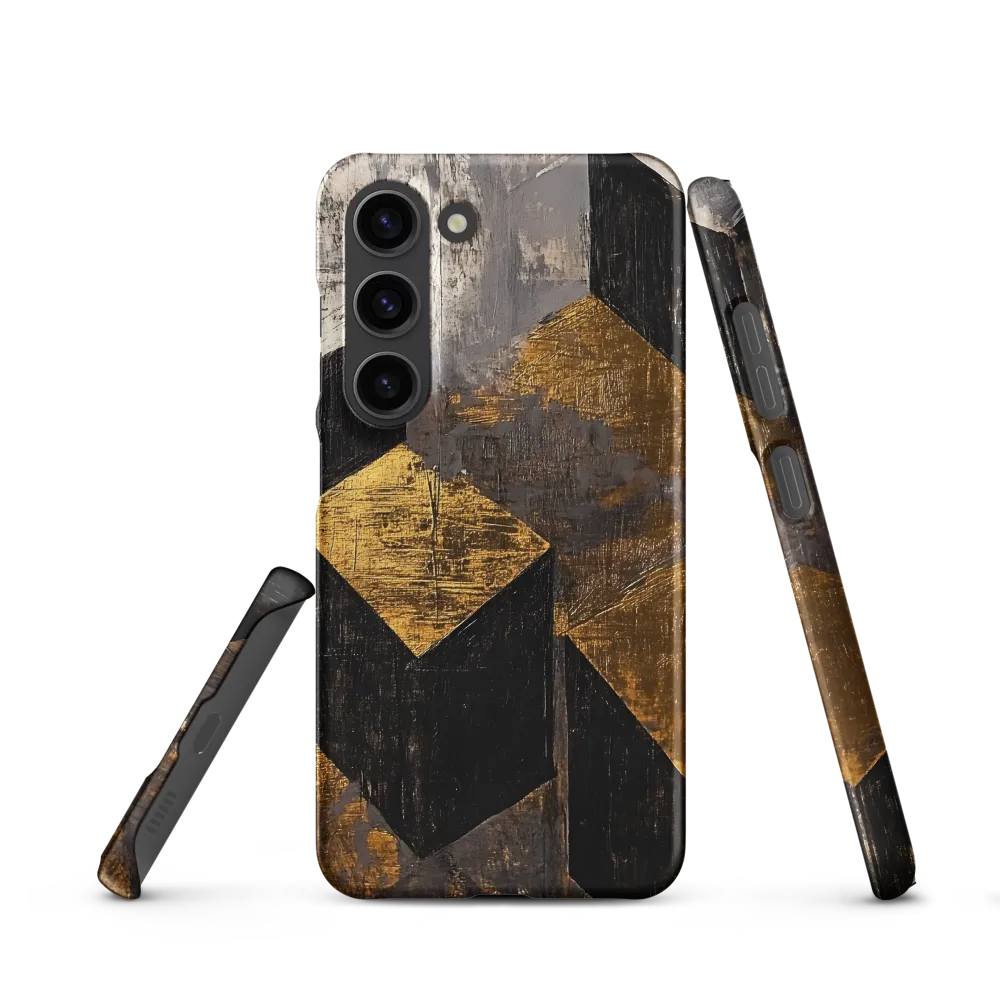 Geometric Harmony in Gold and Black | Phone Case |  S23 | Snap Case | Matte
