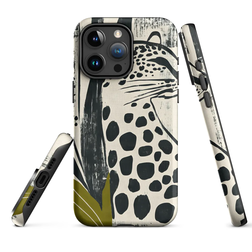 Leopard in Silhouette: A Modern Appeal | Phone Case |  15 Pro Max | Tough Case | Matte
