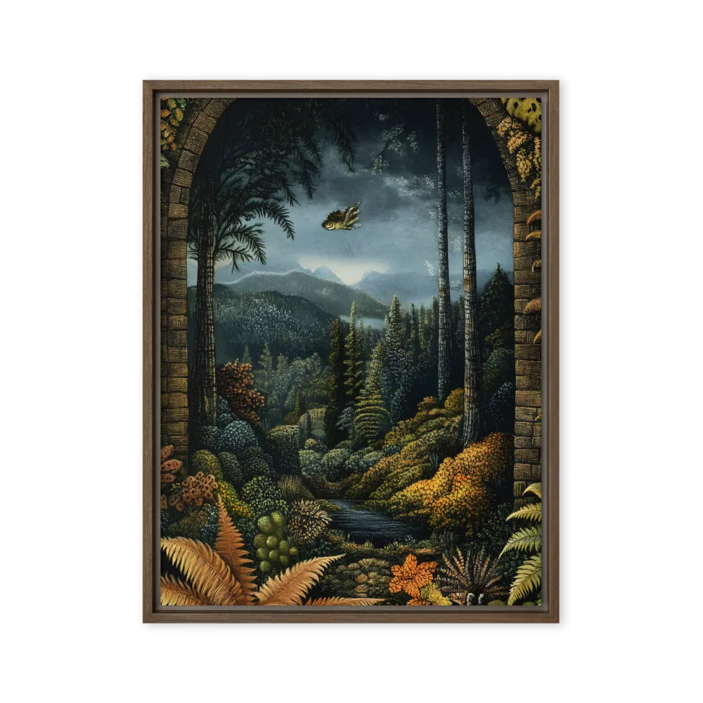 Whispers of the Enchanted Forest | Canvas with Brown Frame | 24″×32″