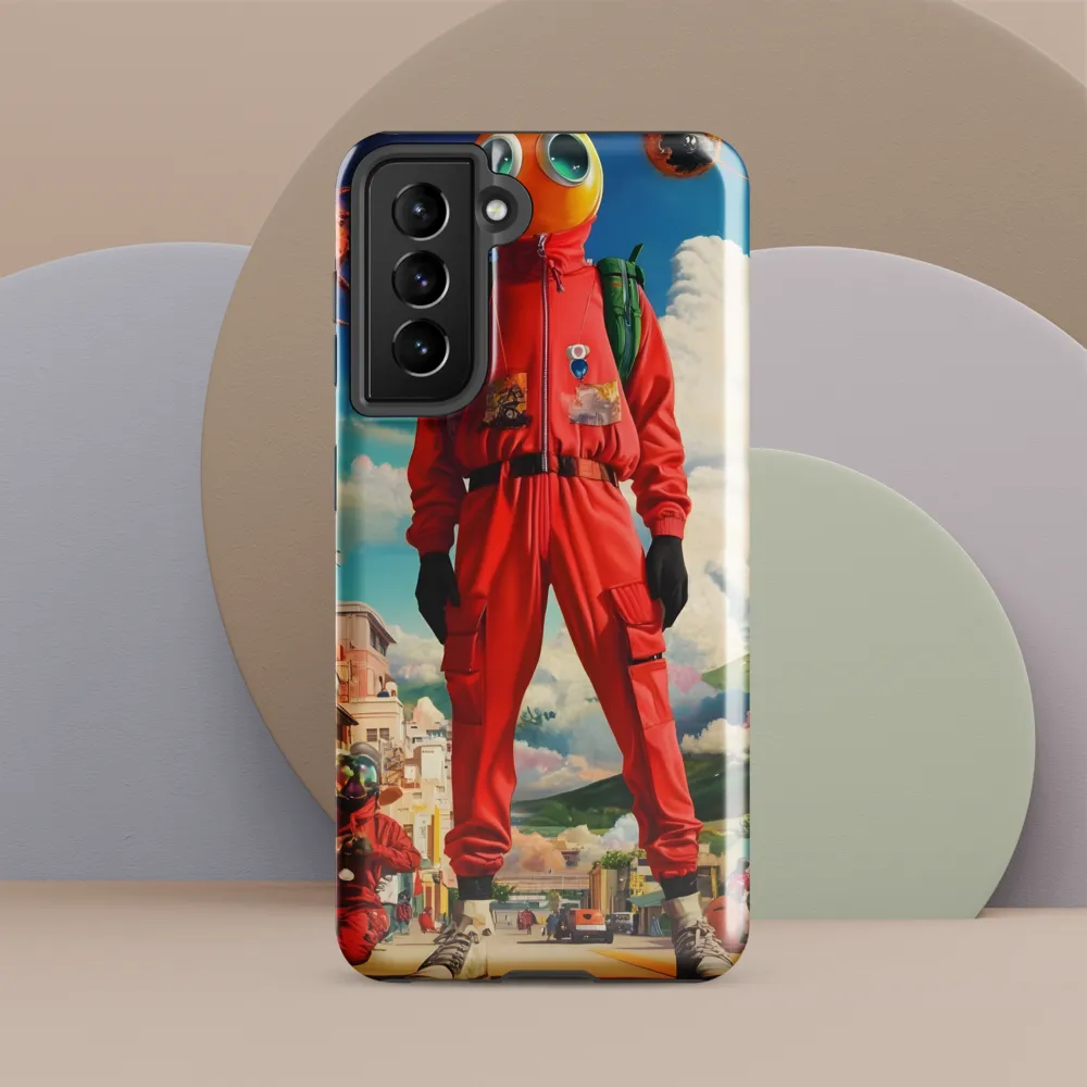 Traveler with Orange Helmet