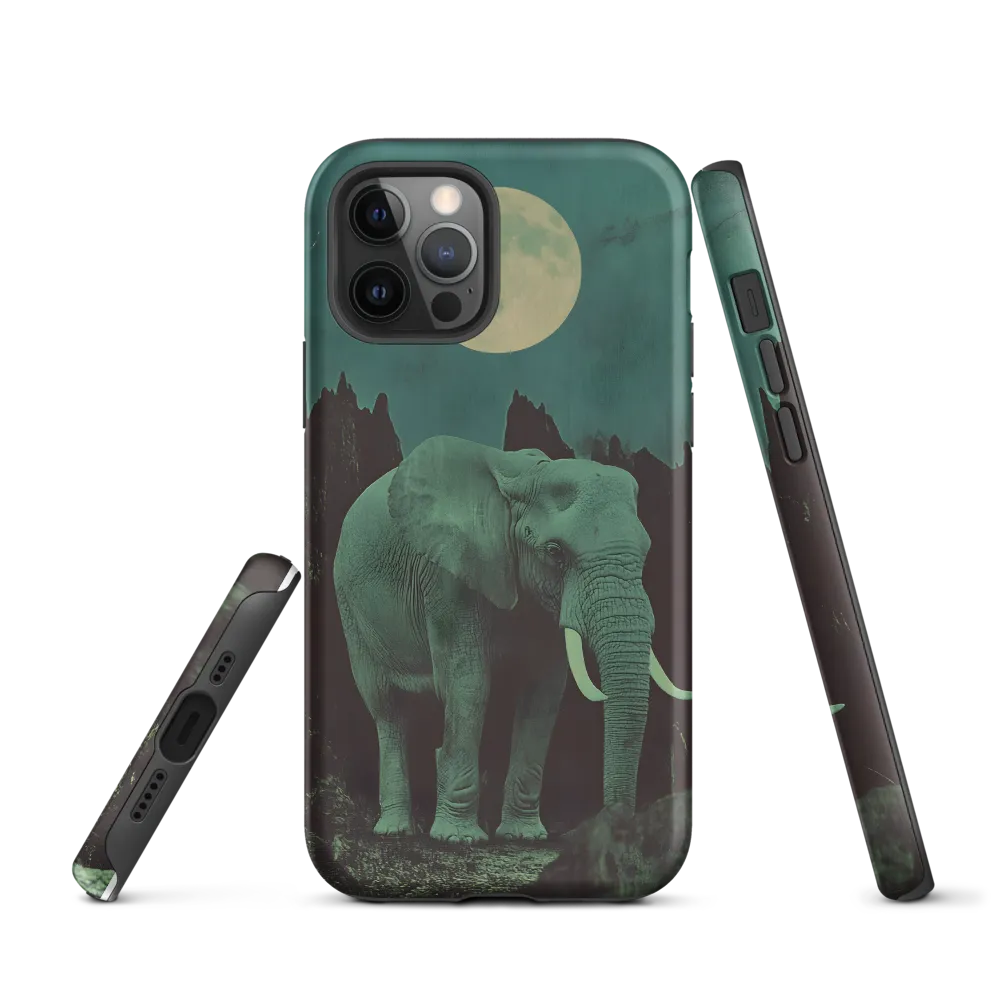 Ethereal Presence: Elephant Under a Full Moon