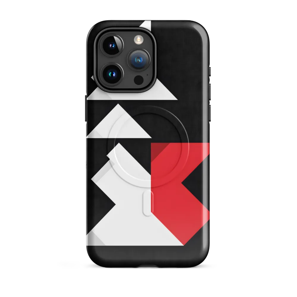 Geometric Symphony in Contrast | Phone Case |  15 Pro Max | MagSafe® Tough Case | Glossy