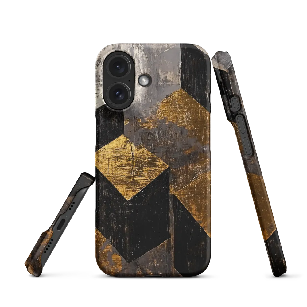 Geometric Harmony in Gold and Black | Phone Case |  16 | Snap Case | Matte