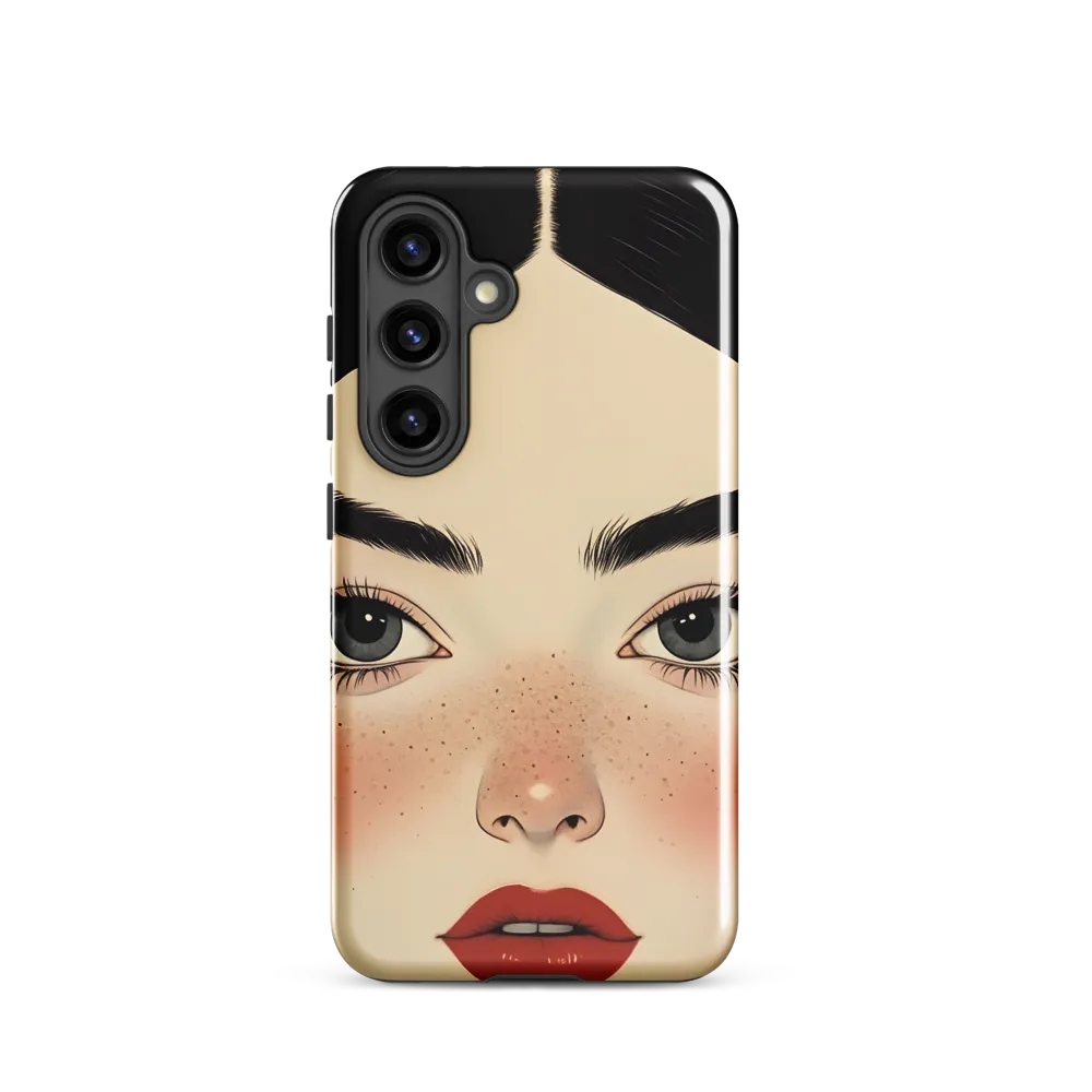 Serenity Captured: A Modern Portrait | Phone Case |  S24 | Tough Case | Glossy