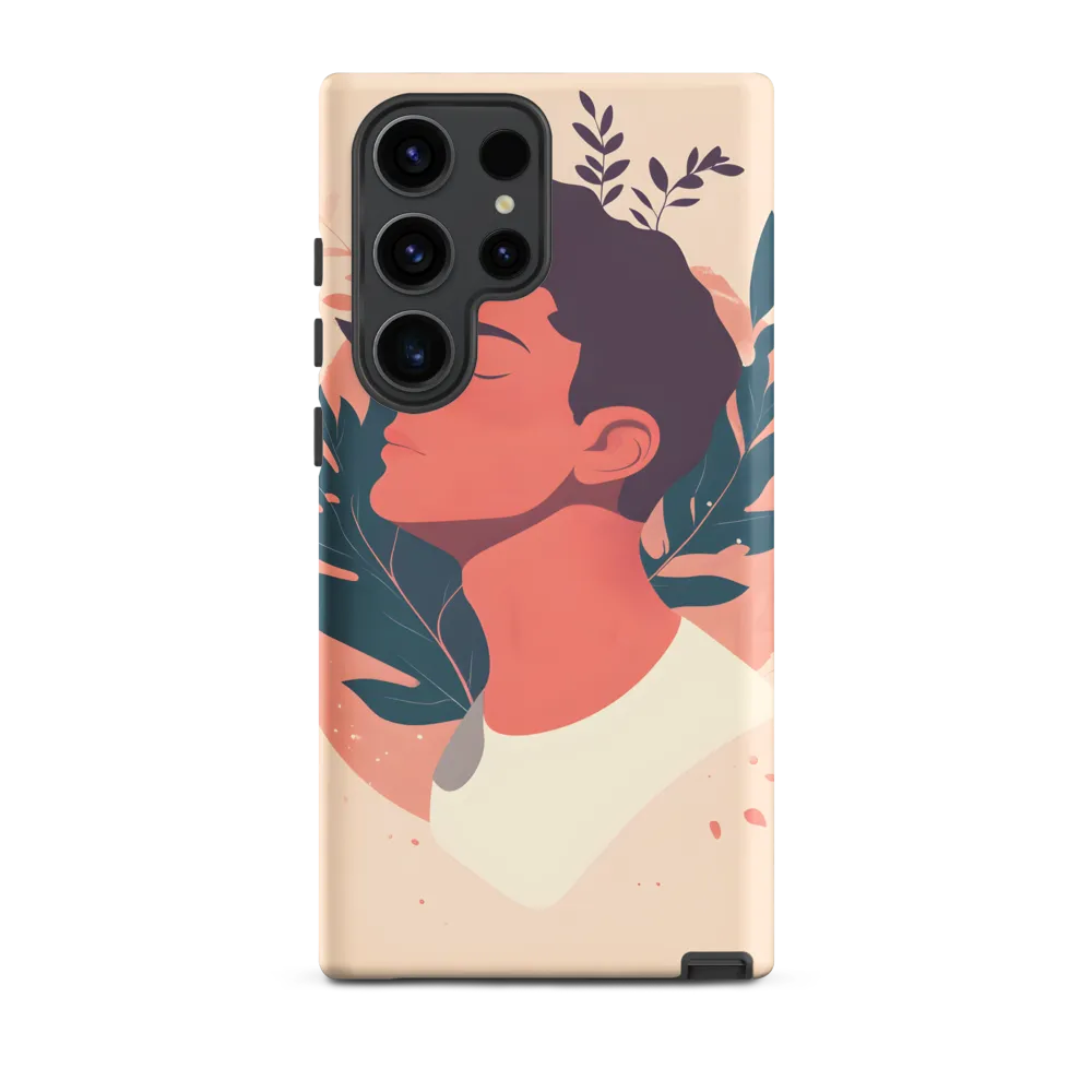 Profile in Coral and Teal