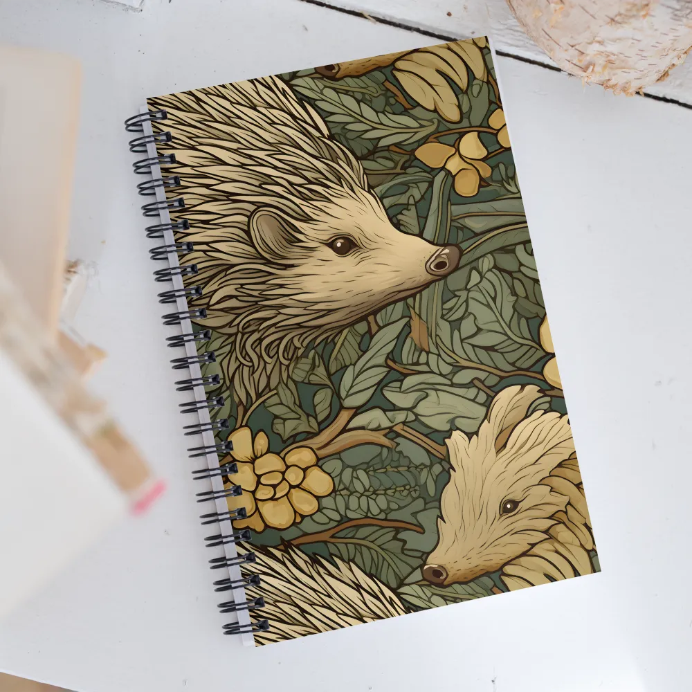 Whimsical Hedgehog Garden | Spiral Notebook